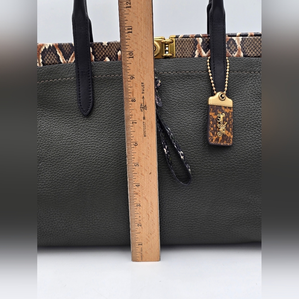 Coach Troupe Carryall 35 In Pine w/ Snakeskin Detail + NWT Snakeskin Strap - Picture 14 of 16